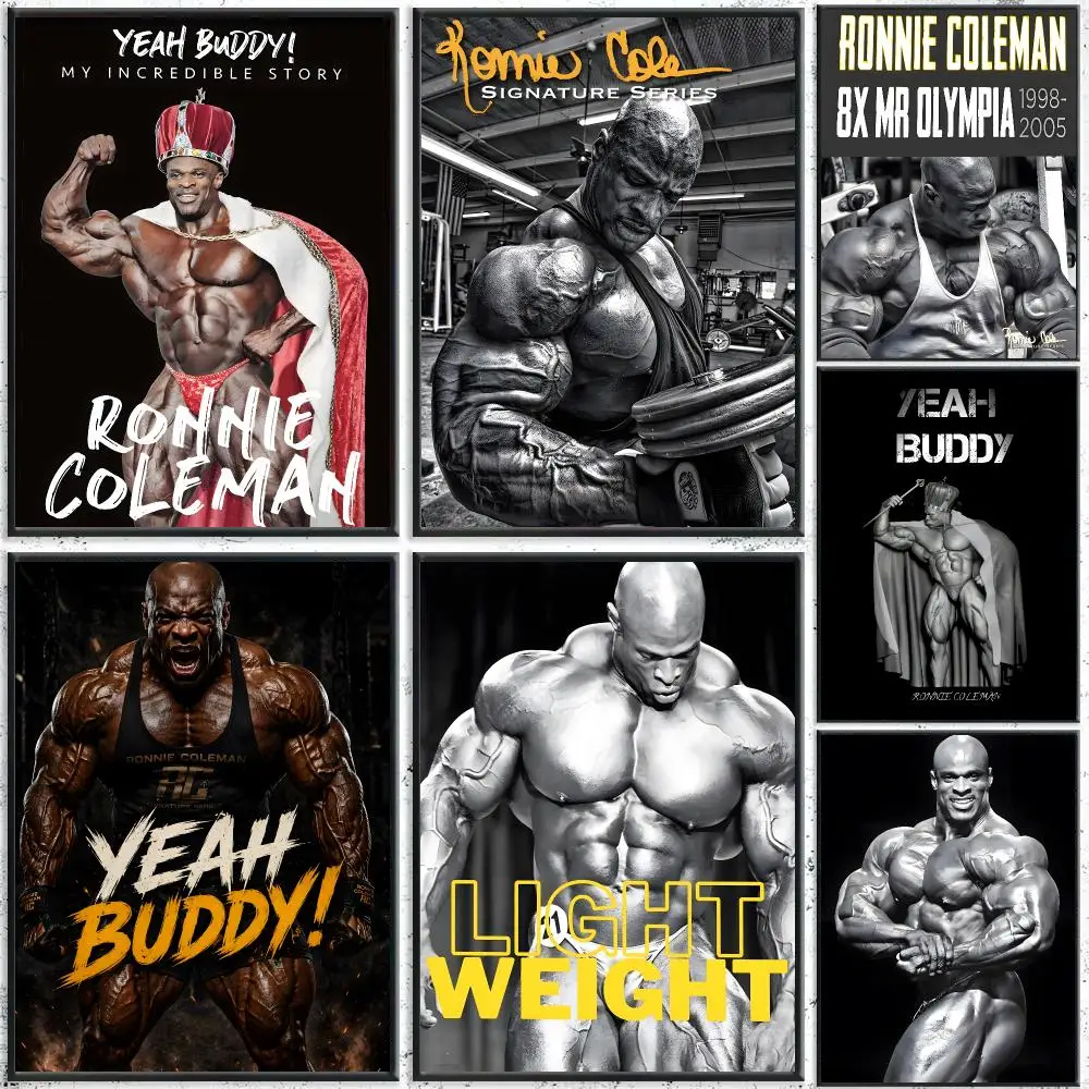 Bodybuilder Ronnie Coleman Poster Self-Adhesive Waterproof Wall Stickers, Coffee Bar Home Wall Decor