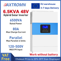 6.5KVA 5.5KW Parallel Hybrid Solar Inverter 48V 230V Pure sine wave inverter 5500W MPPT Solar Inverter With 80A Charge Controlle
