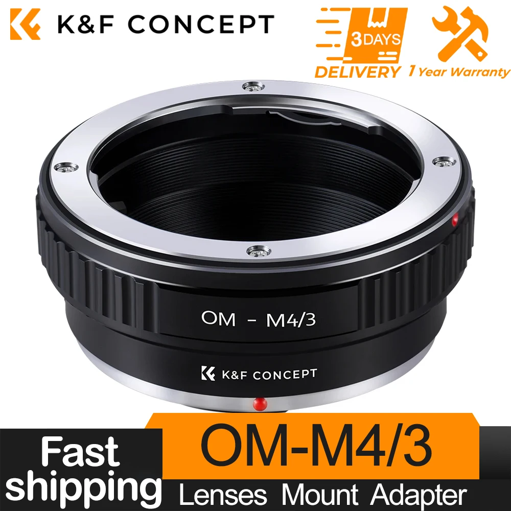 

K&F Concept OM-M4/3 Lens Adapter Ring for Olympus OM Lens to Micro 4/3 Lens Camera Body for Panasonic Olympus Kodak Pixpro S-1