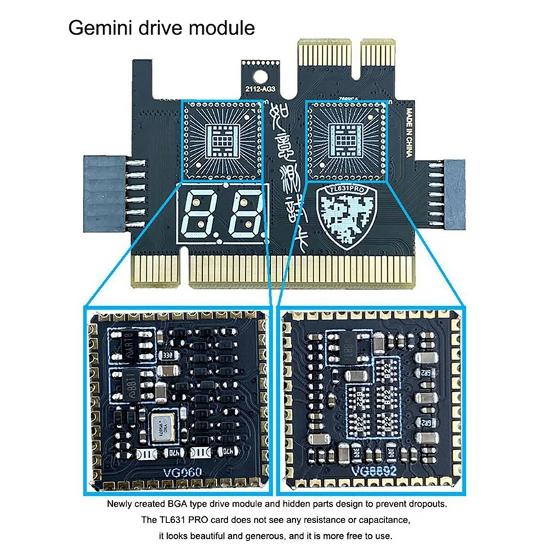 Imagem -05 - Pro Motherboard Diagnostic Analyzer Tester Desktop Multifuncional Laptop Lpc-debug Cartão Postal Pci Pci-e Mini Pci-e Tl631