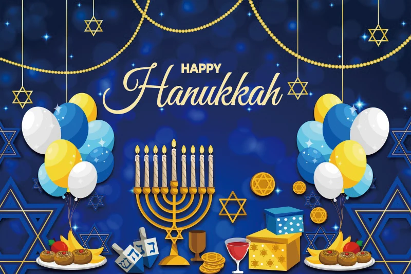 Happy Hanukkah Backdrop Israel Jewish Holy Holiday Festival Party Decor Banner Chanukah Photo Background For Home Party