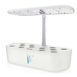 Sistema de cultivo hidropónico para jardín interior, Kit de germinación de plantas con luz LED, altura ajustable, 12 cápsulas