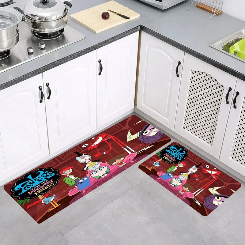 

Fosters Imaginary Friends Kitchen Mat Rugs Home Aesthetic Room Decoration Doormat Entrance Door Carpets Balcony Foot Carpet Rug