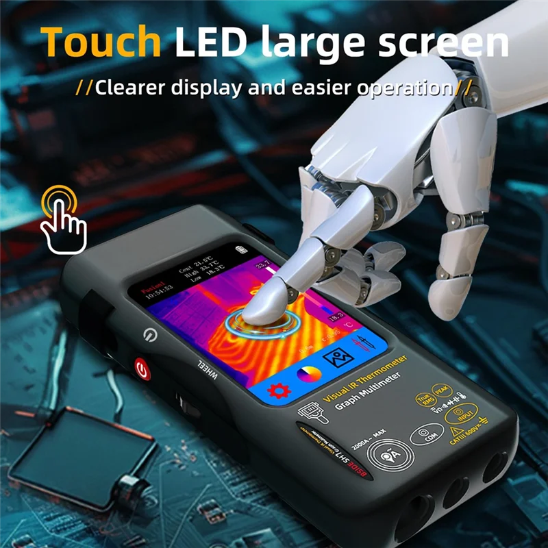 AT05-Thermal Imaging Camera Ranging Tester 320× 320 Resolution 25Hz Infrared Thermal Camera Multimeter 15 Thermal Palettes