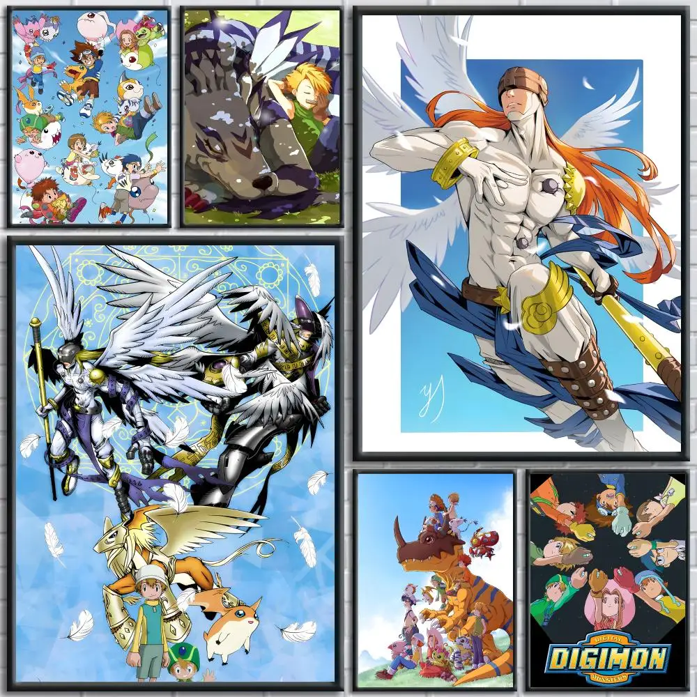 Anime Digital Monster Digimon Poster Painting Prints Wall Art Picture Film Room Home Bar Cafe Decor Home  Mural