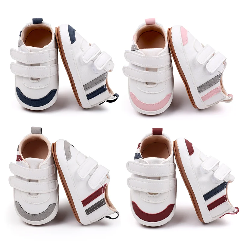 Scarpe da bambino Soft PU PVC suola antiscivolo di alta qualitร Sneaker Prewalking neonato primavera e autunno stile 2024 nuovo BXC3223