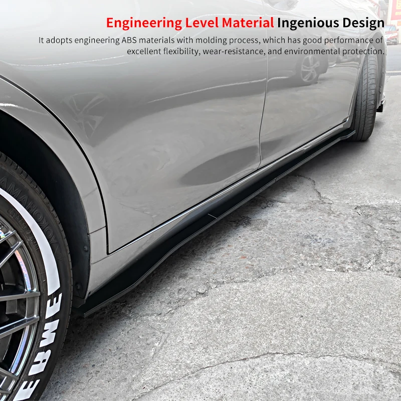 

Car Side Skirt Accessories Adjustable Bumper Carbon Fiber Look Modifiedextension Rocker Plate Lip ABS For Lexus ES 2018-2022