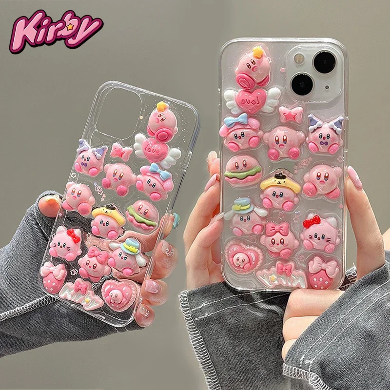 Kirby Phone Case for IPhone 15 14 13 12 11 Pro Max Transparent Decorative Protective Cover for Apple IPhone 14 15 Plus Gifts