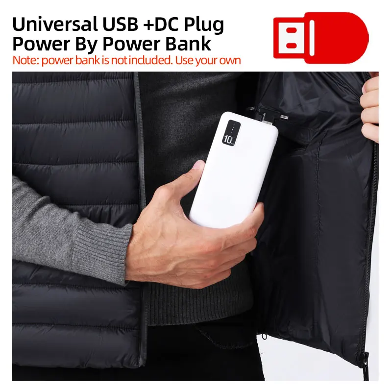 Colete aquecido para homens usb elétrico auto aquecimento colete feminino aquecimento jaqueta leve térmica sem mangas roupas aquecidas