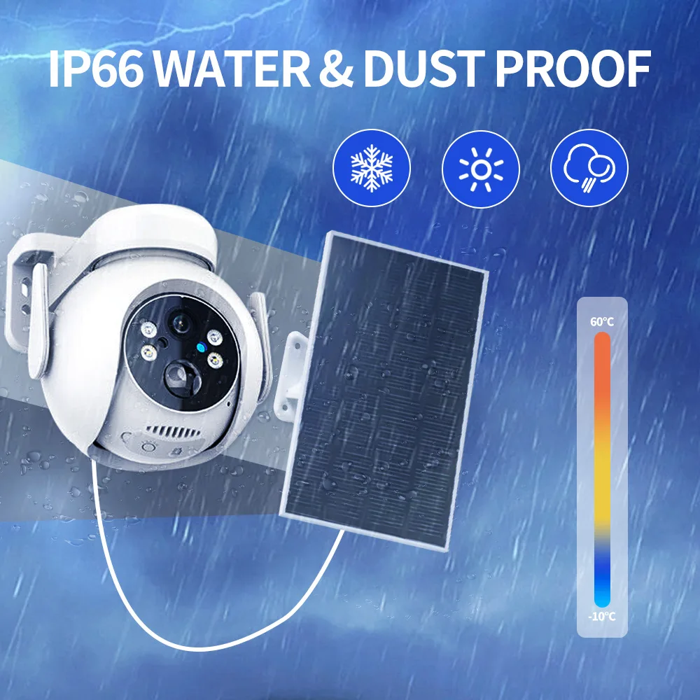 Low Power 3MP Solar Surveillance Camera 4G/Wifi Outdoor Night Vision Human Tracking Motion Detection CCTV Cam 7800mAH Battery