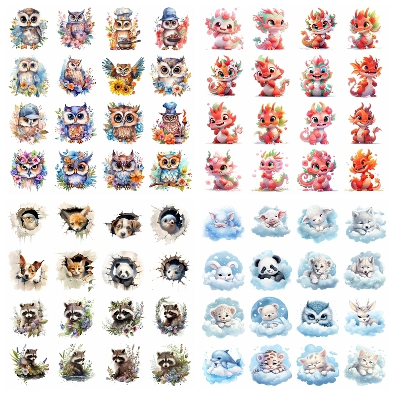 25x25 سنتيمتر سحابة الحيوان الفطر الحديد على ملصقات نقل الحرارة DTF الحديد على نقل بقع للأطفال الكبار الملابس عشرة #1