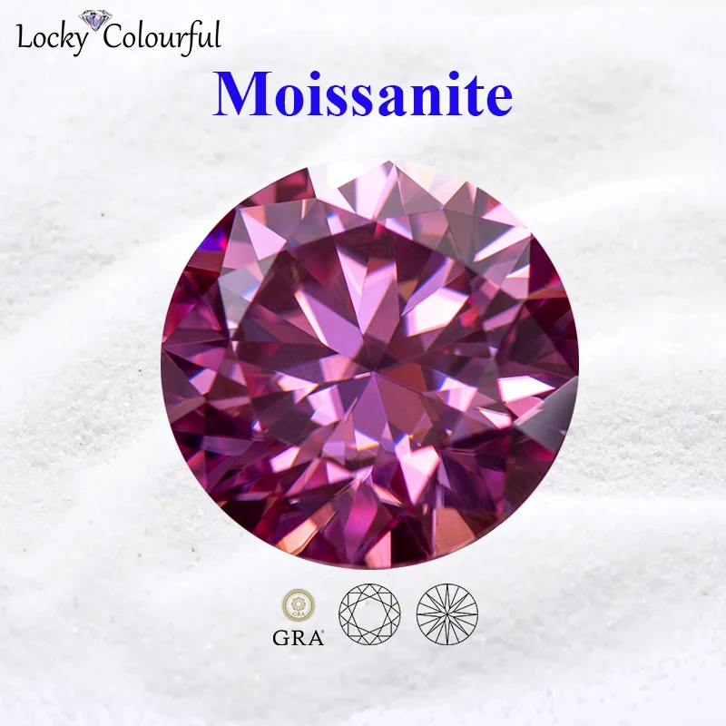 Moissanite Round Shape Pink Color VVS1 Beads for Charms DIY Jewelry Making Bracelet Rings Pendant Materials with GRA Certificate