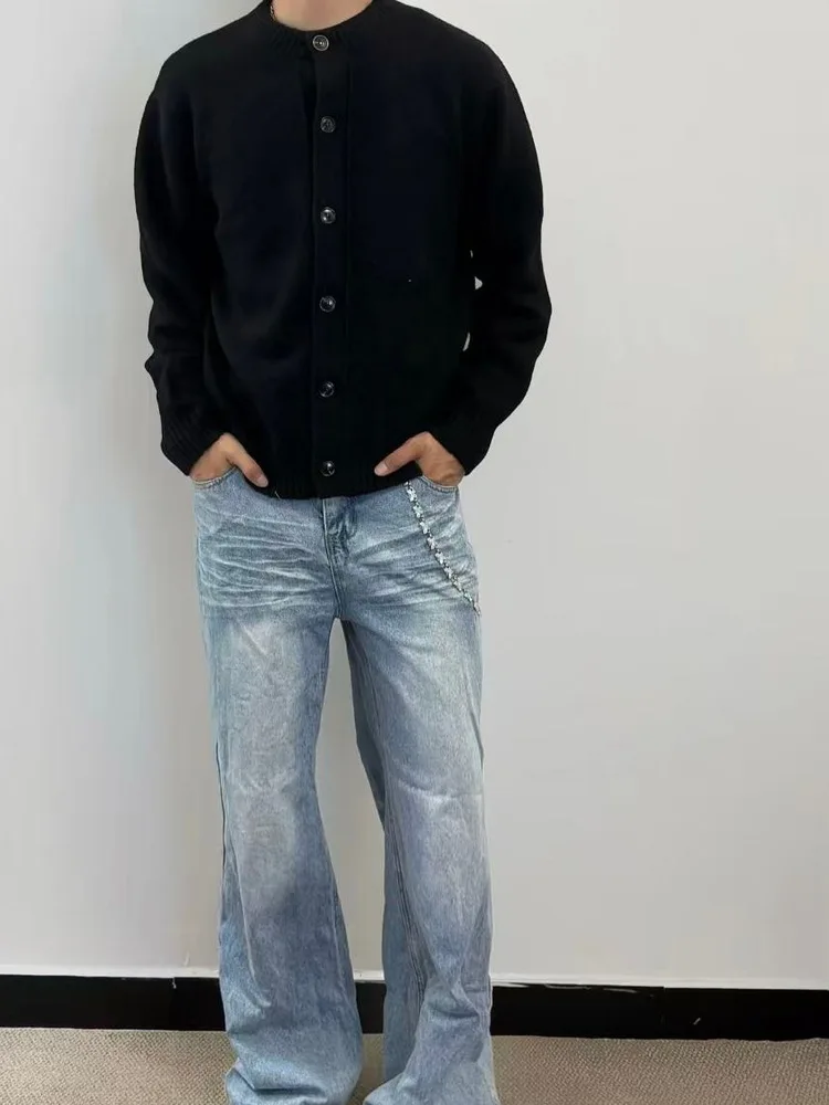 

Euramerican High Quali Wool Blend Button Cardigan Sweater Men Women Warm Faionable Soft Comfortable M Fem Knitted Wear