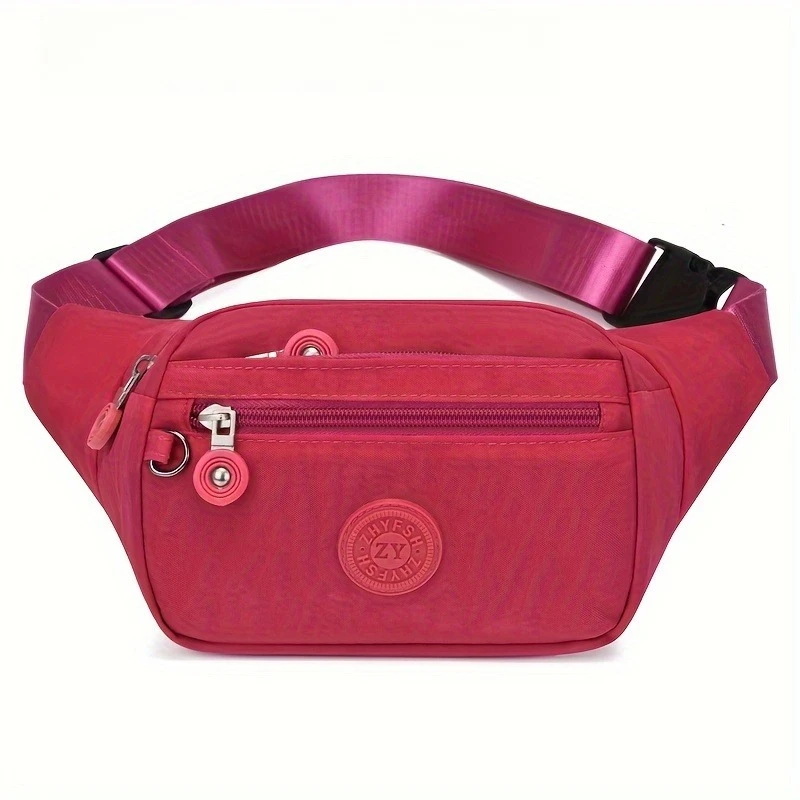 Leichte Gürteltasche, Umhängetasche, mehrere Reißverschlusstaschen, verstellbarer breiter Riemen, Hüfttasche, Brusttasche für Damen zum Laufen – Detail 7