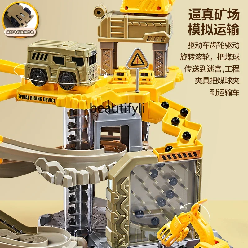 ของเล่นเด็กวิศวกรรมรถชุด Earth Excavator Stirring Tipping Crane 1-3 ปี