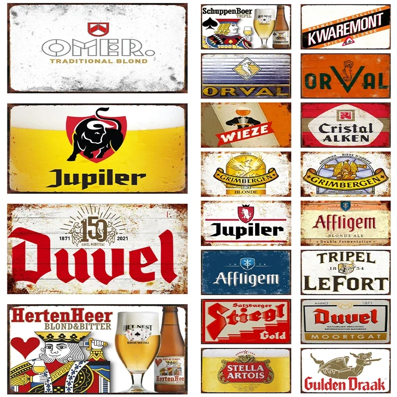 

Man Cave Metal Signs Belgian Beer Tin Plate Wall Pub Cafe Shop Garage Restaurant Decoration Home Decor Poster 30CMX15CM C-134