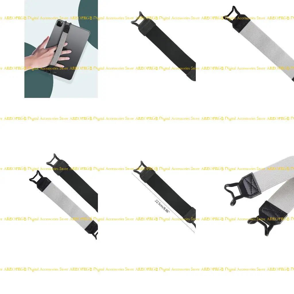 

E21E Universal Tablet Hand Strap Holder PU Leather + Elastic Band Handle Grip