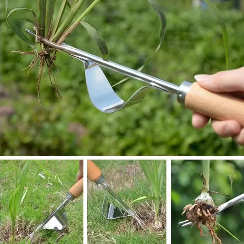 Manuelles Unkrautmaschinen-Set: Maaier Sichel + Straßenriss-Unkrautwerkzeug + Garten-Handschaufel – robuster Kohlenstoffstahl für den Außenbereich und – Detail 13