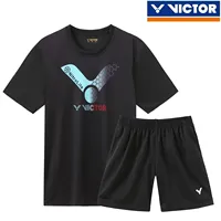 New Victor Couple breathable short sleeve T-shirt shorts Quick dry breathable training men sports running top gym badminton suit