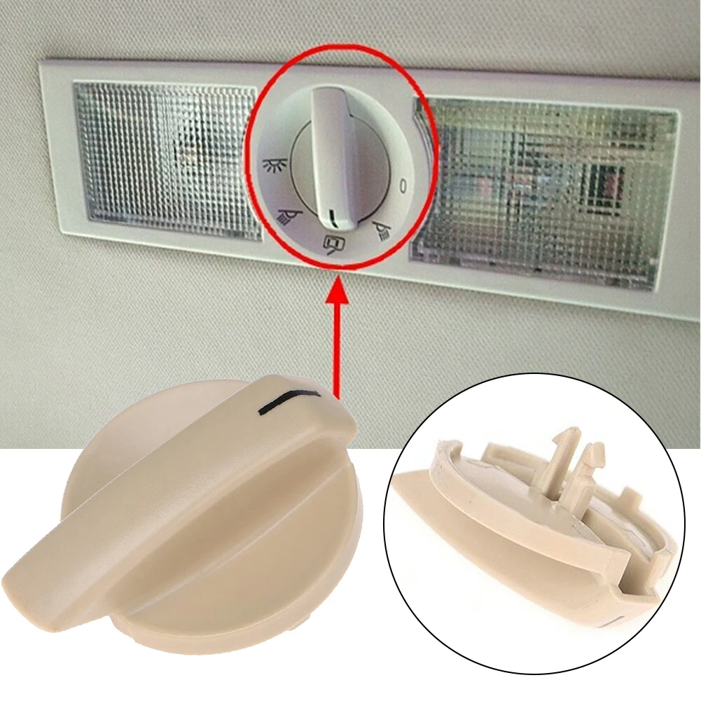 1PC Car Rear Roof Reading Light Knob Switch For Skoda For Beige Gray 6Q0947291A Replacement Car Interior Parts