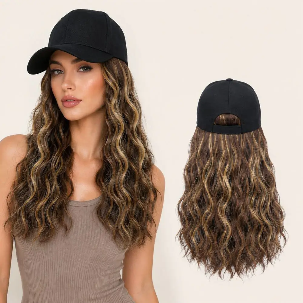 Short Curly Synthetic Hair Wig Baseball Cap For Ruoyun Women Natural Looking Hair Extension Fashion Accessory Piece