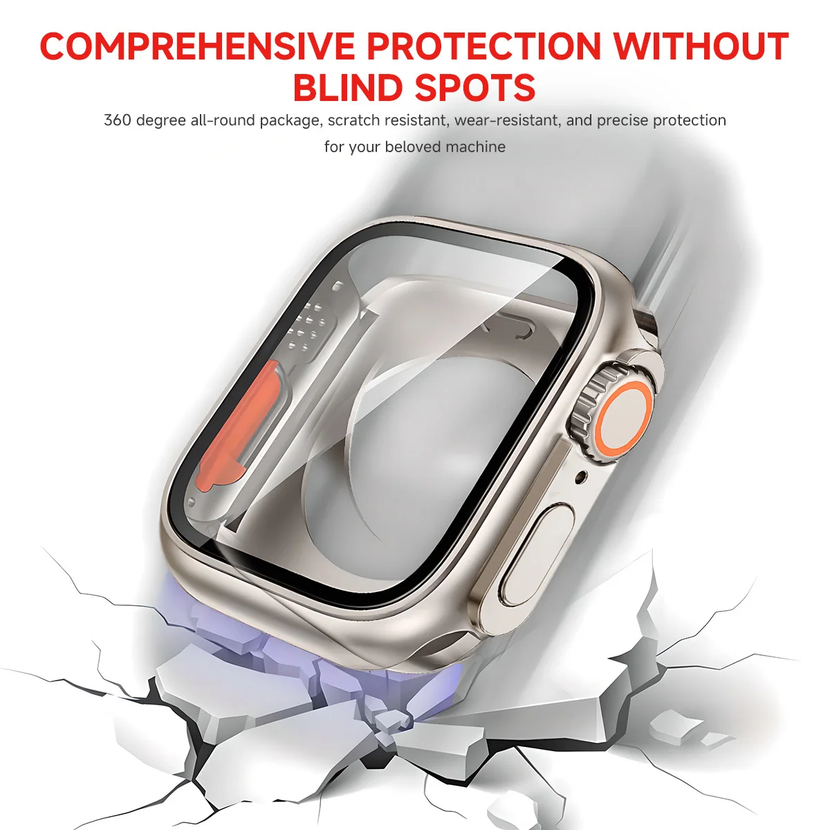 Capa protetora de tela para apple watch 42mm 46mm 45 44 40mm, capa dura para pc dianteiro e traseiro iwatch 10 9 8 7 se6 5 muda para ultra