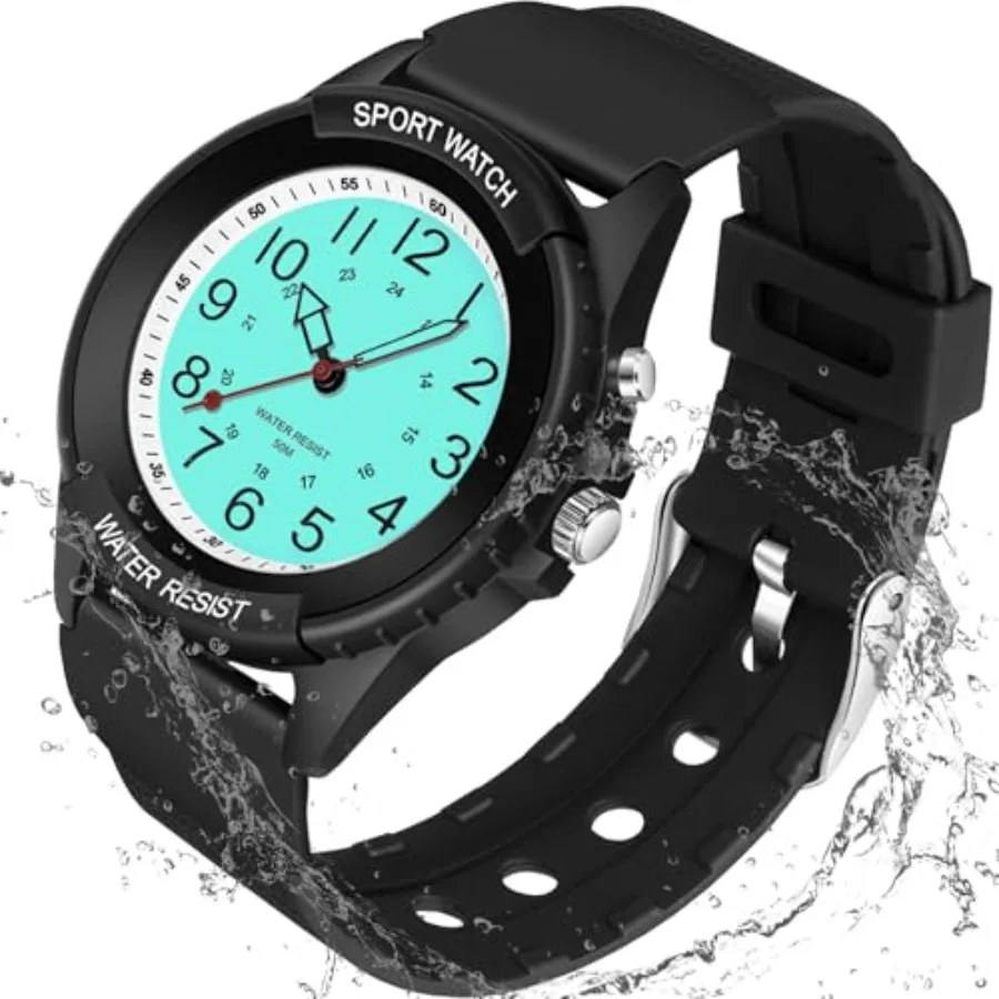 

PROKING Waterproof Nurse Watch for Medical Professionals Students Women Men, Night Light, 12/24 Hour Military Time Easy to Read
