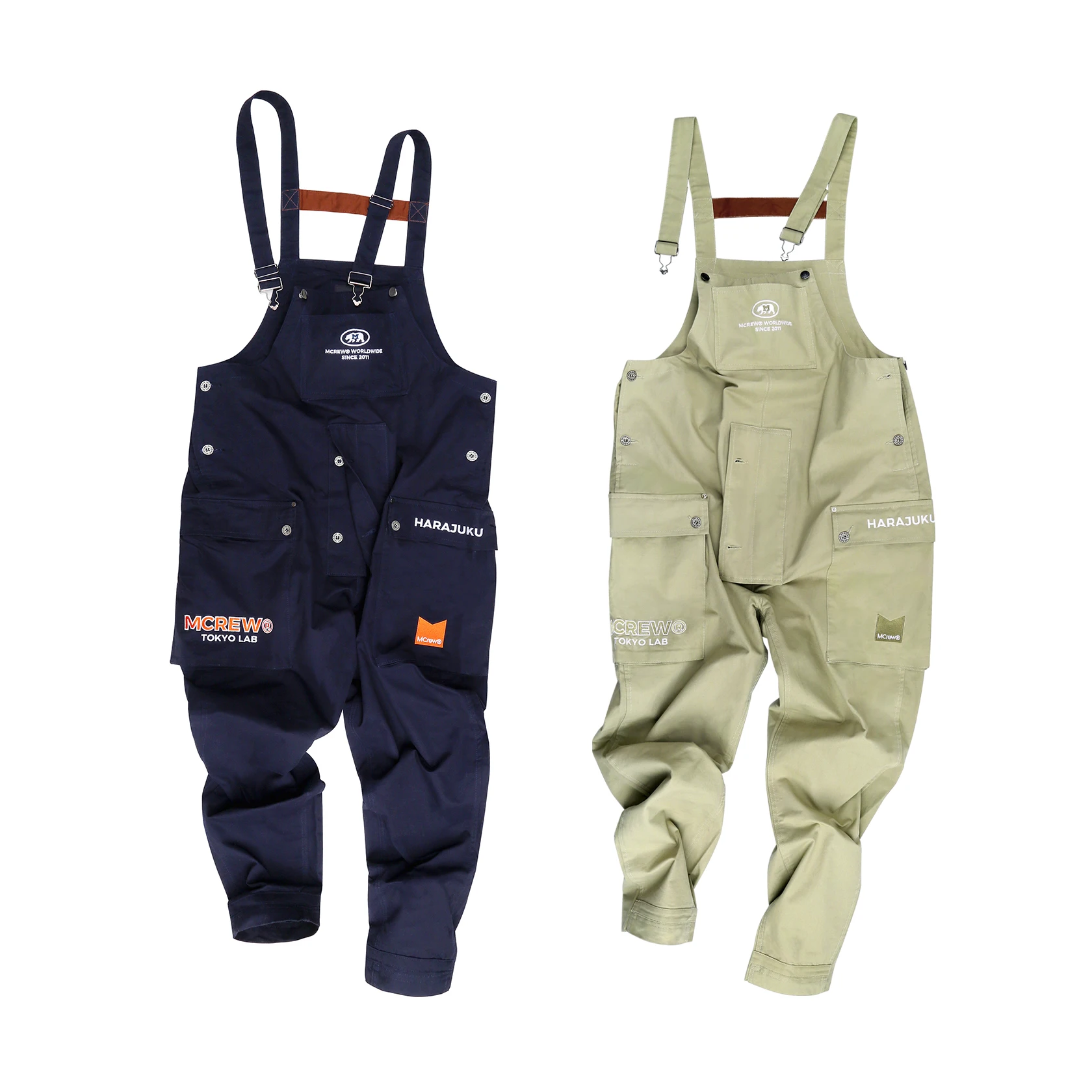 

MCREW Tokyo ex Thiened Vintage Loose Overalls Workwear Sle Jumpsuit Cargo Pants k Blue Casual Youth Autumn Suit