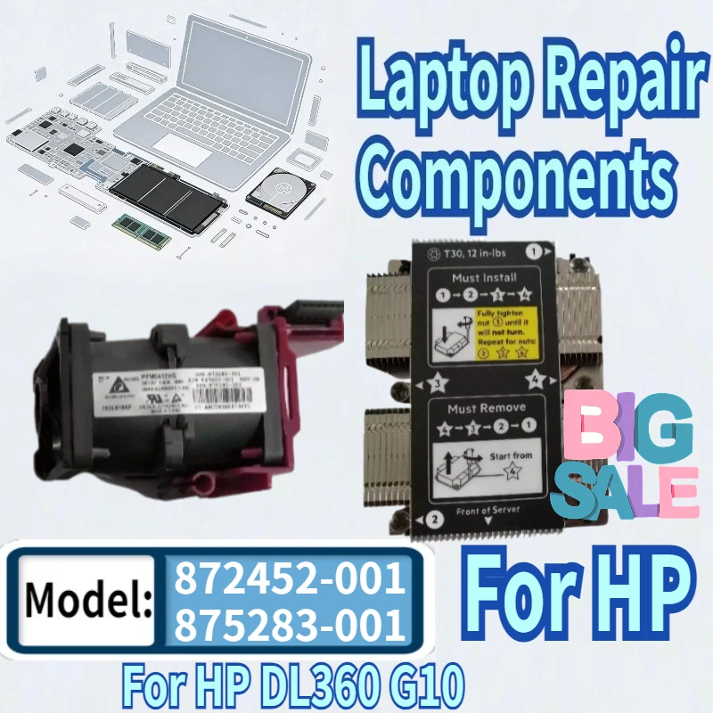 

For HP DL360 G10 Gen10 Heatsink 867650-001 872452-001 873588-001 Cooling Fan 873580-001 867653-001 875283-001