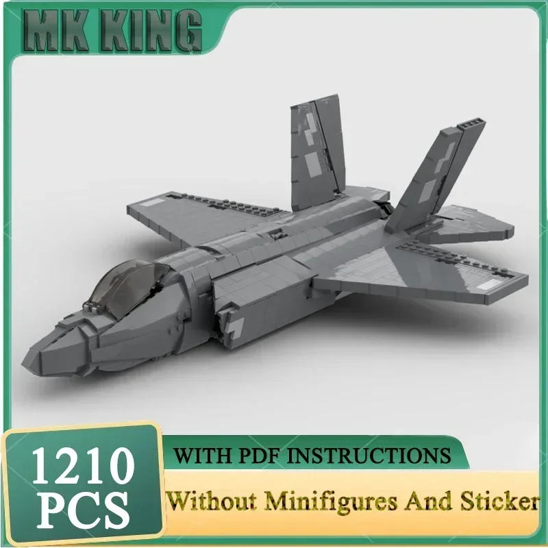 

Модель истребителя Moc, строительные кирпичи, военные F-35 B, технология молний, модульные блоки, игрушка для замыкания, набор «сделай сам», сборка, подарки