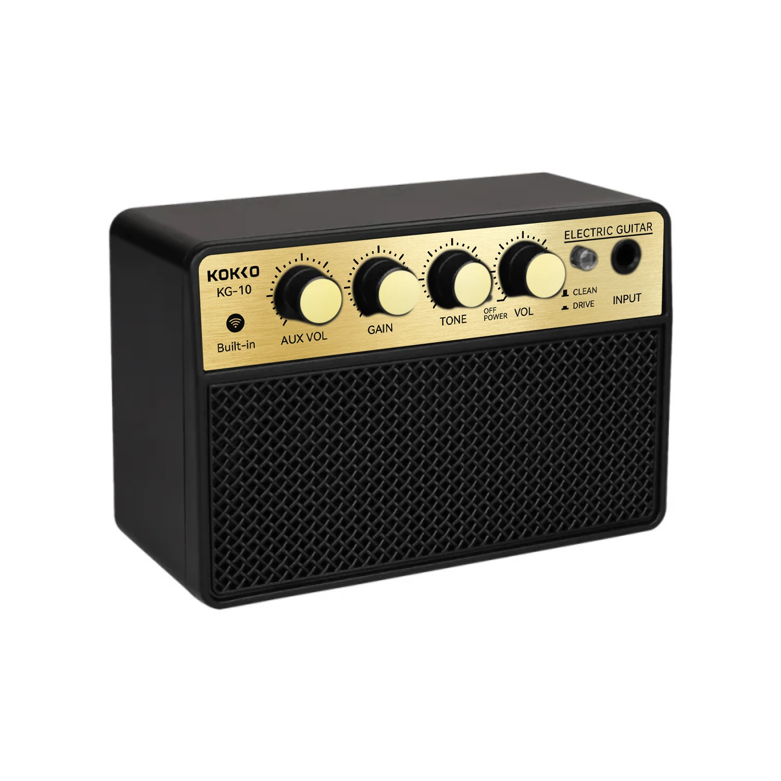 KOKKO-Alto-falante de guitarra elétrica, 10W, recarregável, portátil, áudio BT, conexão para fones de ouvido, 6,35mm, interface