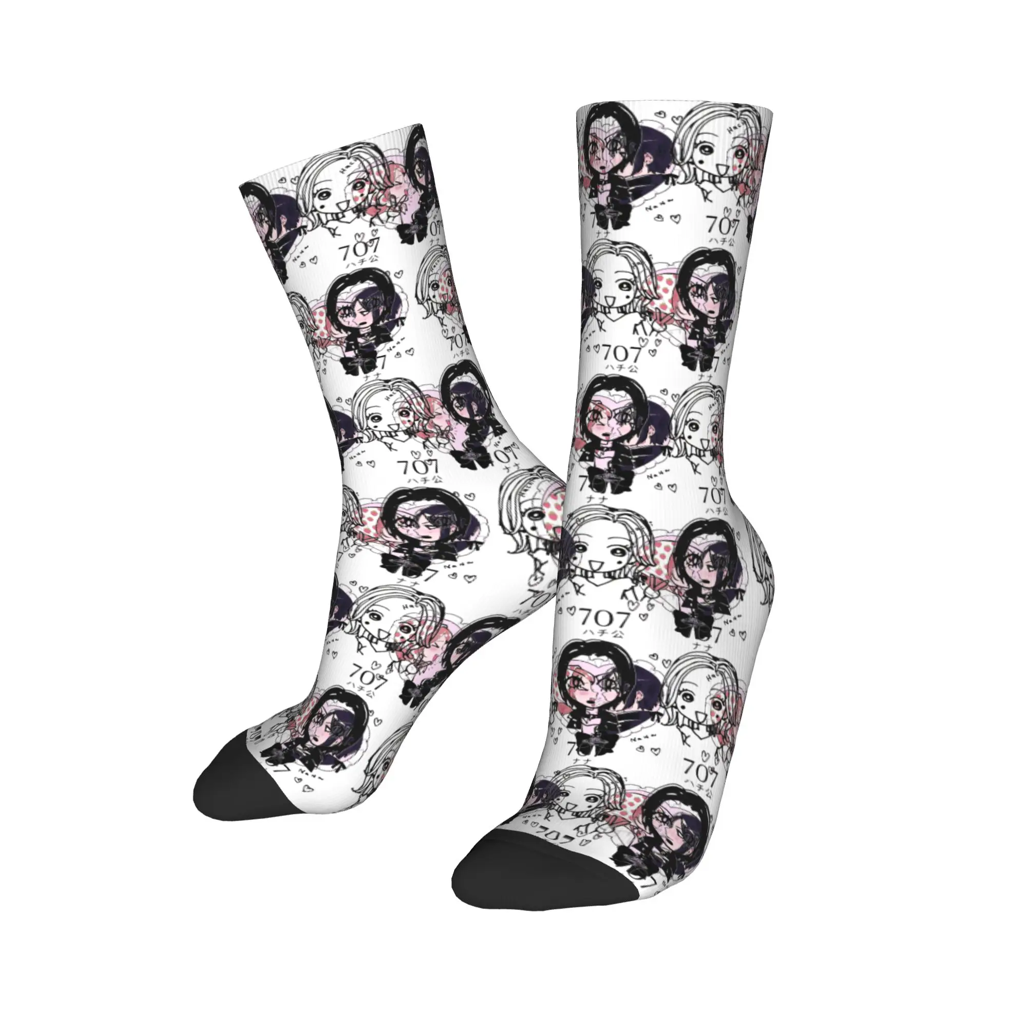 

Красочные баскетбольные носки Nana Hachi Manga, аниме, полиэстеровые средние носки-трубы для женщин и мужчин, дышащие
