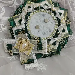 2024 green Ribbon Badge Holder,handmade Badge Rosette ,women Itabag Accessories,lolita backpack Decoration