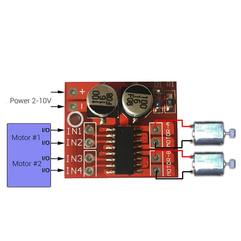 1 Stücke Dual Channel DC Motor Treiber Mini Modul PWM Geschwindigkeitsregelung Über L298N