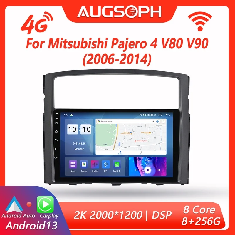 

Android 13 Car Radio for Mitsubishi Pajero 4 V80 V90 2006-2014,9inch Multimedia Player with 4G WiFi Carplay & 2Din GPS