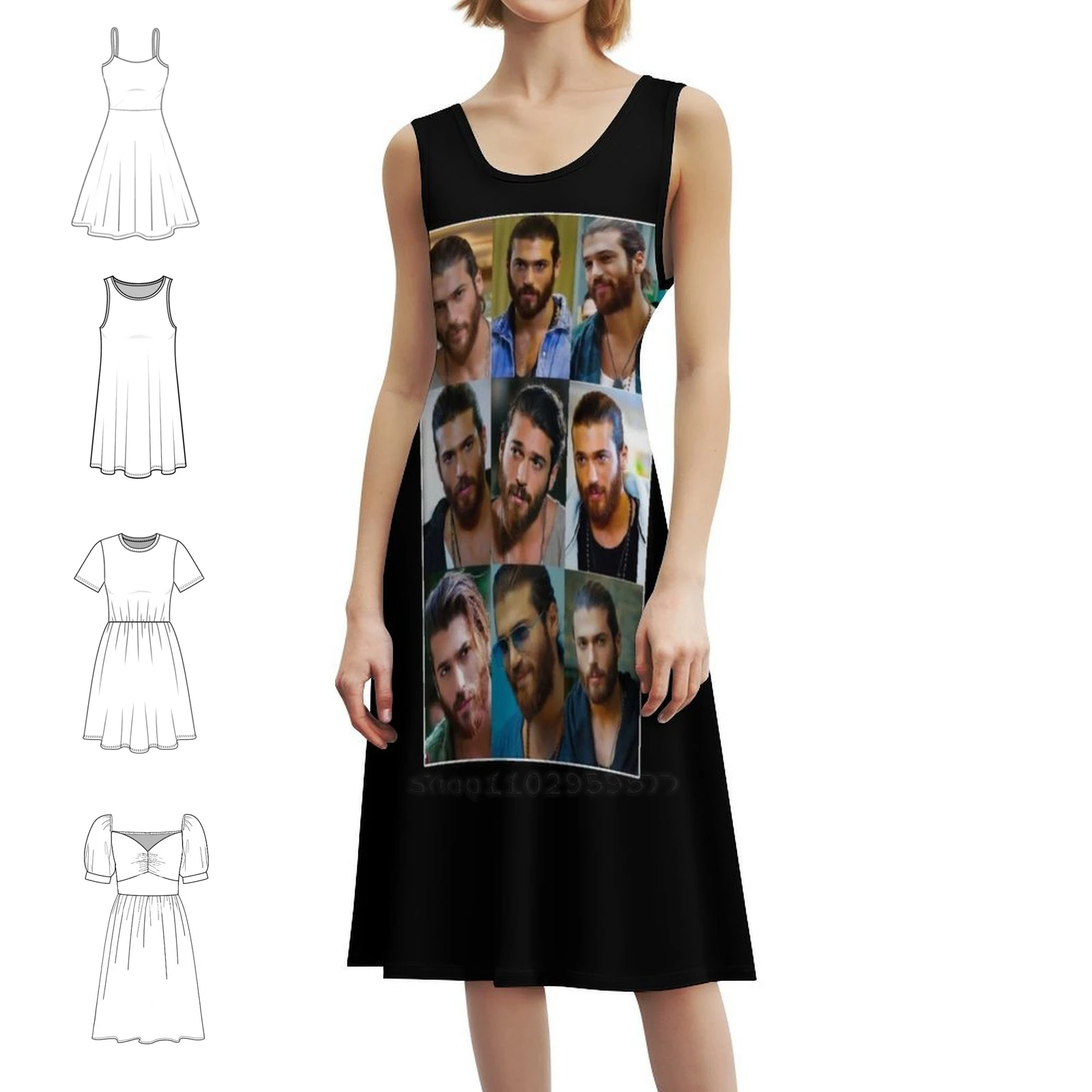 

Can Yaman Collage, женское уличное праздничное платье, модная клубная одежда с принтом для женщин, Can Yaman, женская одежда Can Yaman Can Yaman