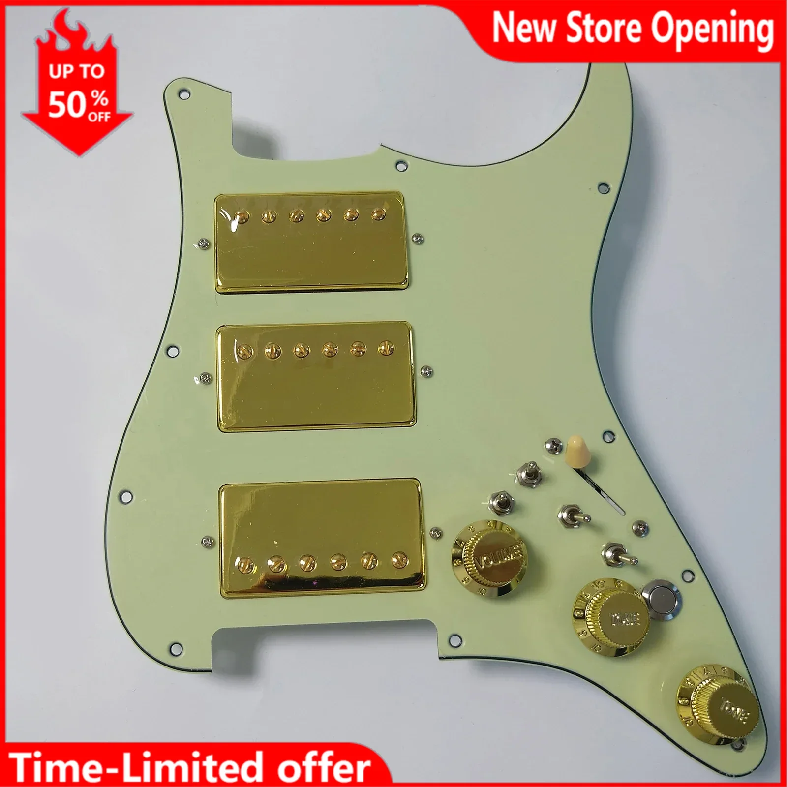 

Prewired Loaded ST Pickguard Humbucker HHH Alnico 5 Pickups Coil Split with Kill Switch 11 Hole for American/Mexican ST Guitar