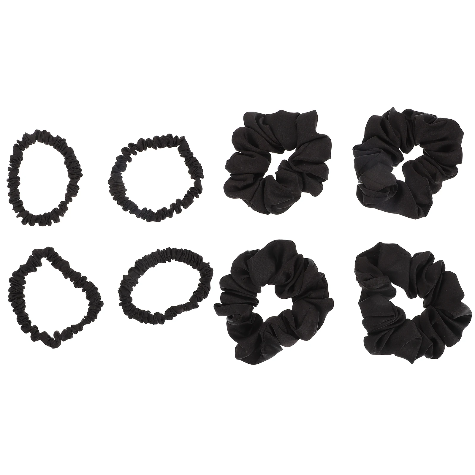 

8Pcs Rings Elastic Ponytail Holder Black Ropes Women Hair Styling Tools Soft Silky Texture Comfortable Fit