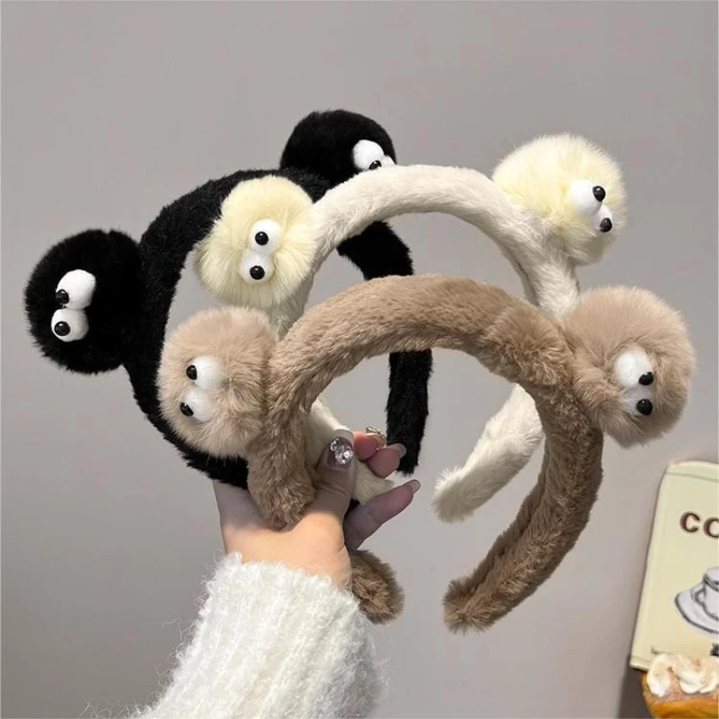

NEW Winter Plush Coal Ball Headband Japanese Style Hair Band Wash Face Makeup Headband for Women Girls INS Hair Accessories