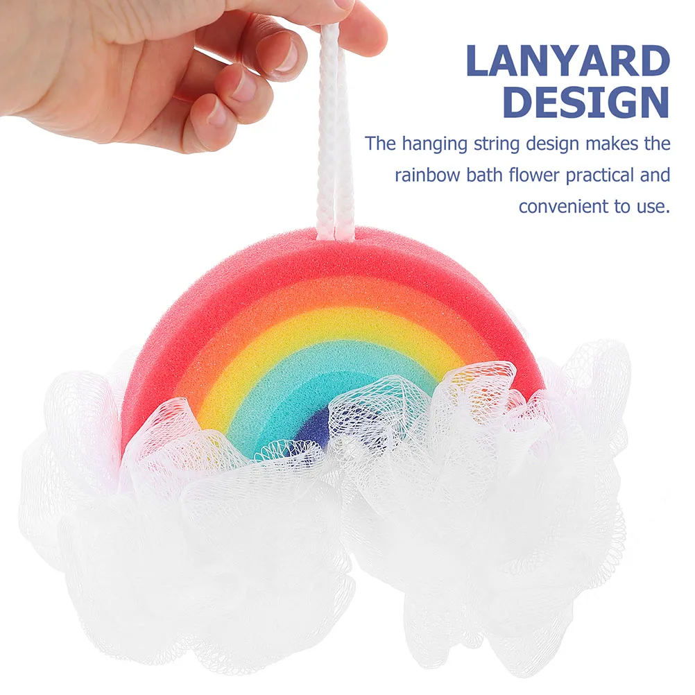 

s Радужный шарик для ванны, губка, мягкий скруббер, очаровательный детский купальный портативный бытовой пенопласт для малышей, очищение тела