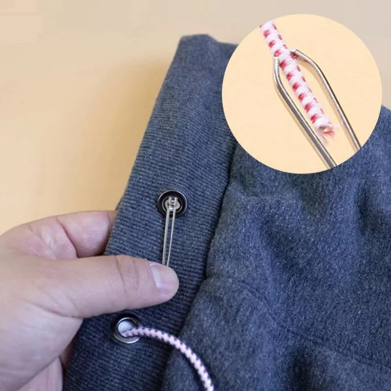 Upgraded DIY Rope Threader Clip, 2025 Metal Drawstring Threader Tool Set With Latch, Drawstrings Replacement With Easy Threaders