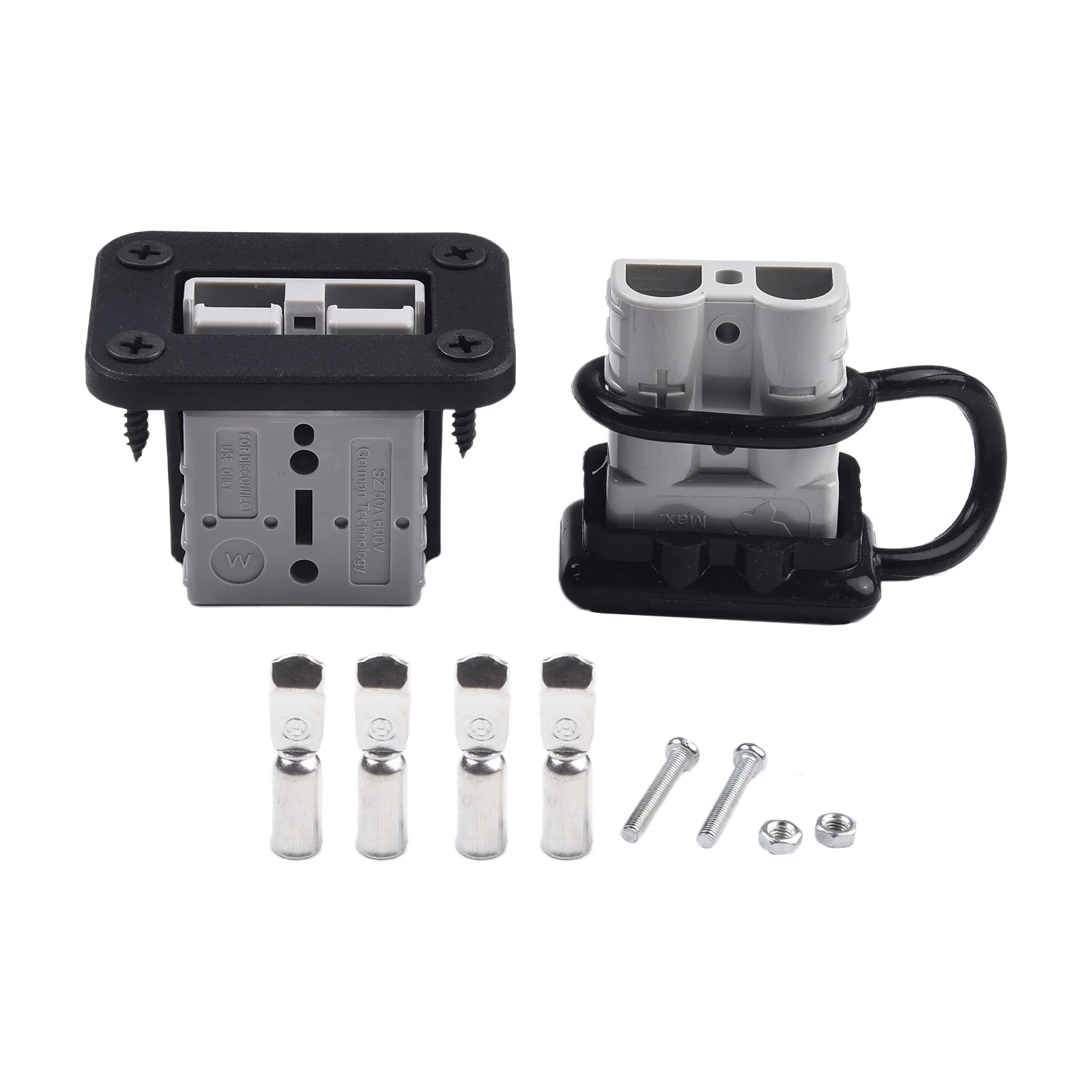 50A Battery Cable Connector with Bracket for Boat Winch Trolling Motor Car RV Elevator Crane Trailer Power Connection