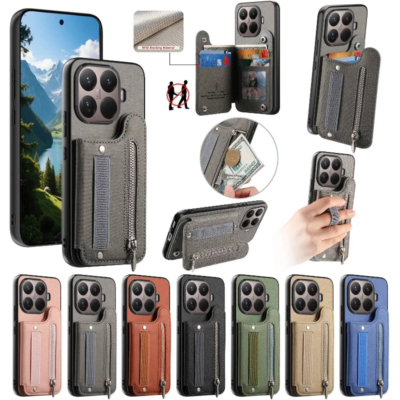 

Flip Wallet Card Slot Case For XIAOMI 17T Pro Magnetic Leather Wrist Strap Shockproof Cover For MI17T Pro Stand Holder Shell