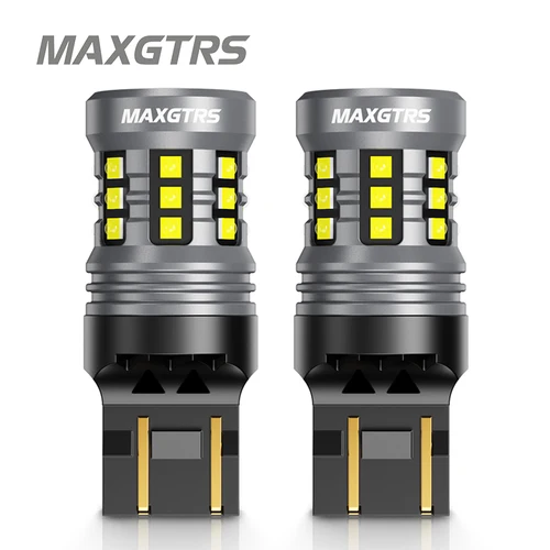 Maxgtrs 2x1157 P21/5W BAY15D LED Canbus T20 7443 W21/5W bombilla LED 6500K blanco rojo DRL luz de estacionamiento de coche lámpara de circulación diurna
