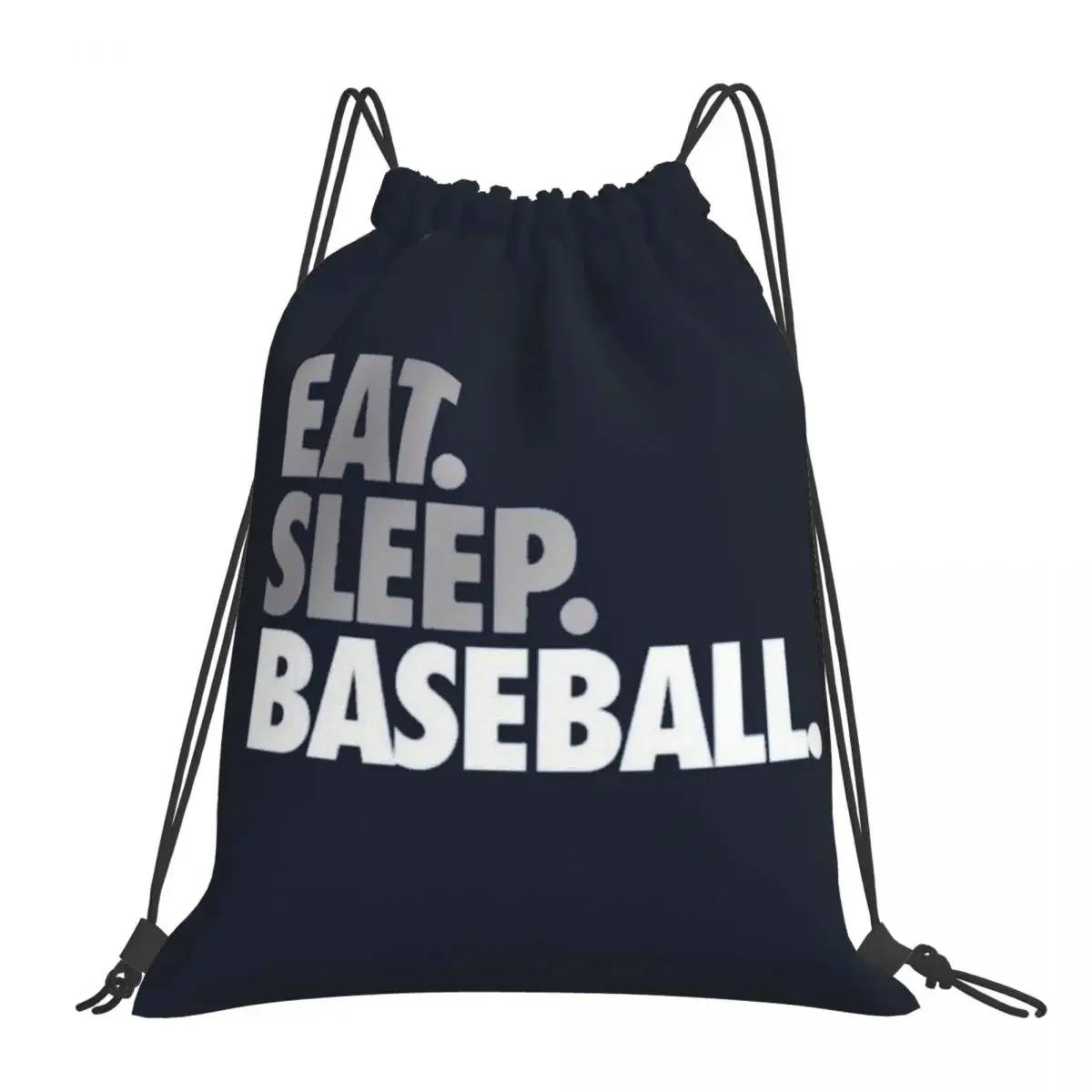 Eat Sleep Baseball Backpacks Casual Portable Drawstring Bags Drawstring Bundle Pocket Storage Bag BookBag For Travel Students