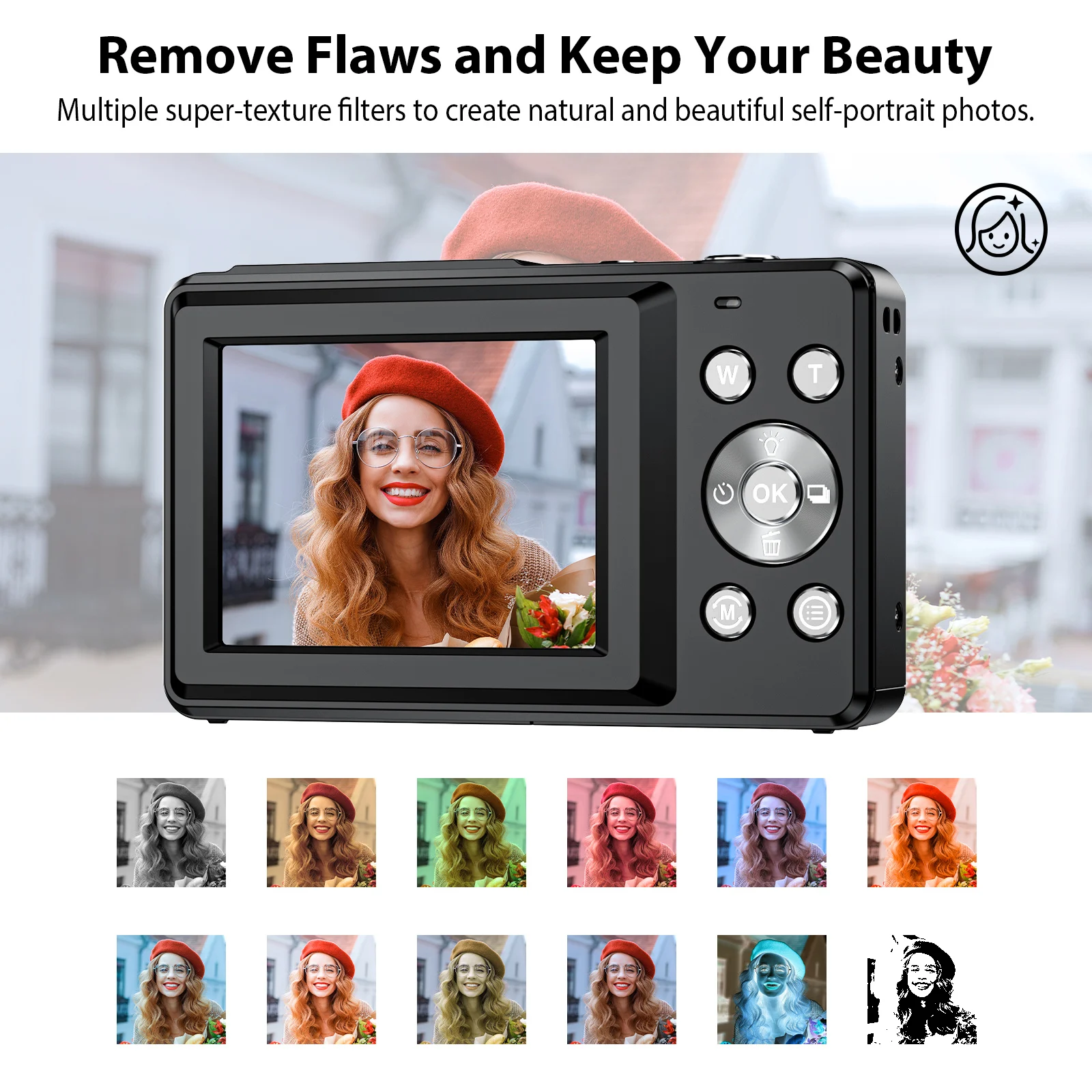 كاميرا رقمية CCD كاميرا رقمية محمولة 16X Zoom 1080P Vlog مسجل فيديو مع تكبير رقمي 16X حجم صغير للسفر #3