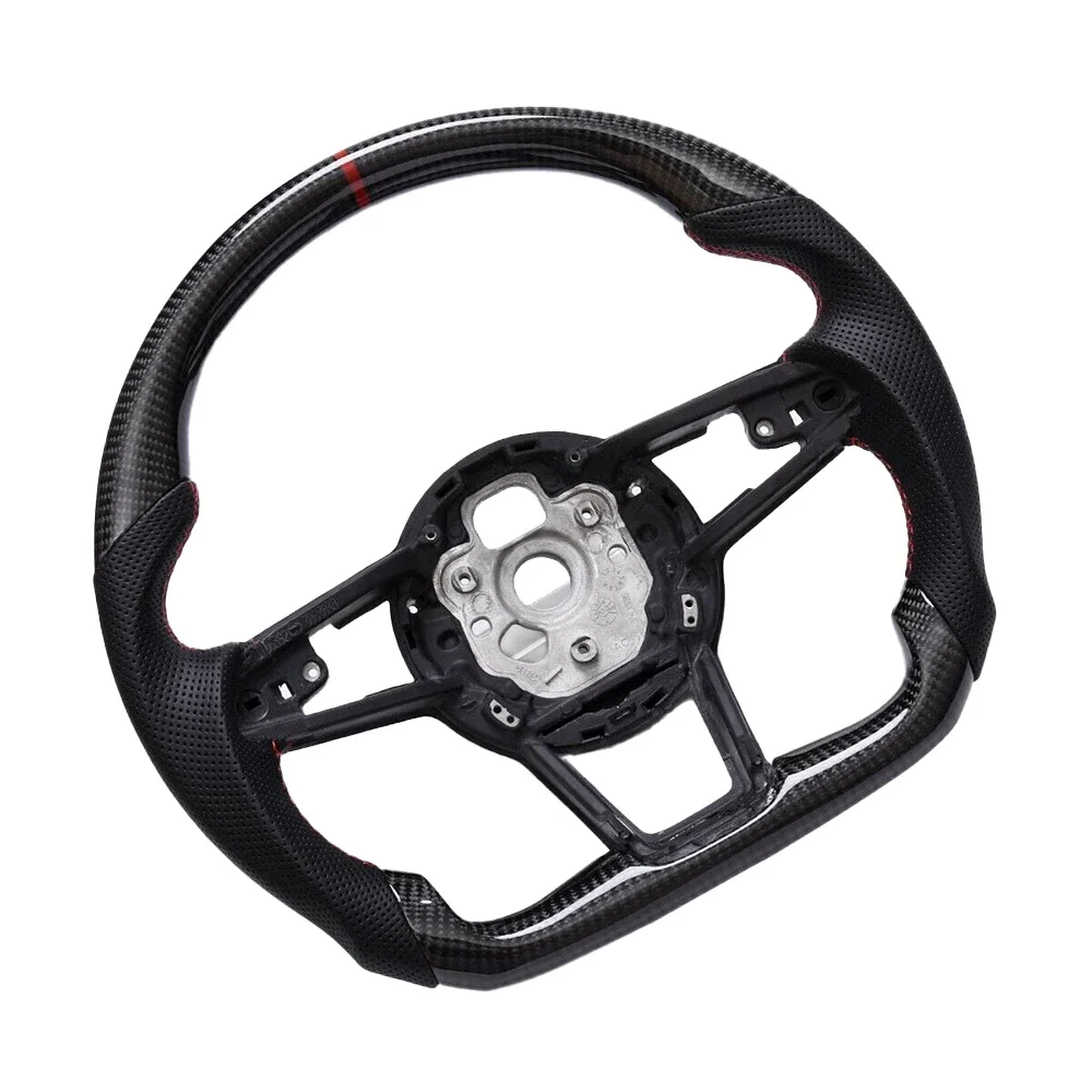 Real carbon fiber Flat Customized Sport Universal Steering Wheel For TT TTS R8