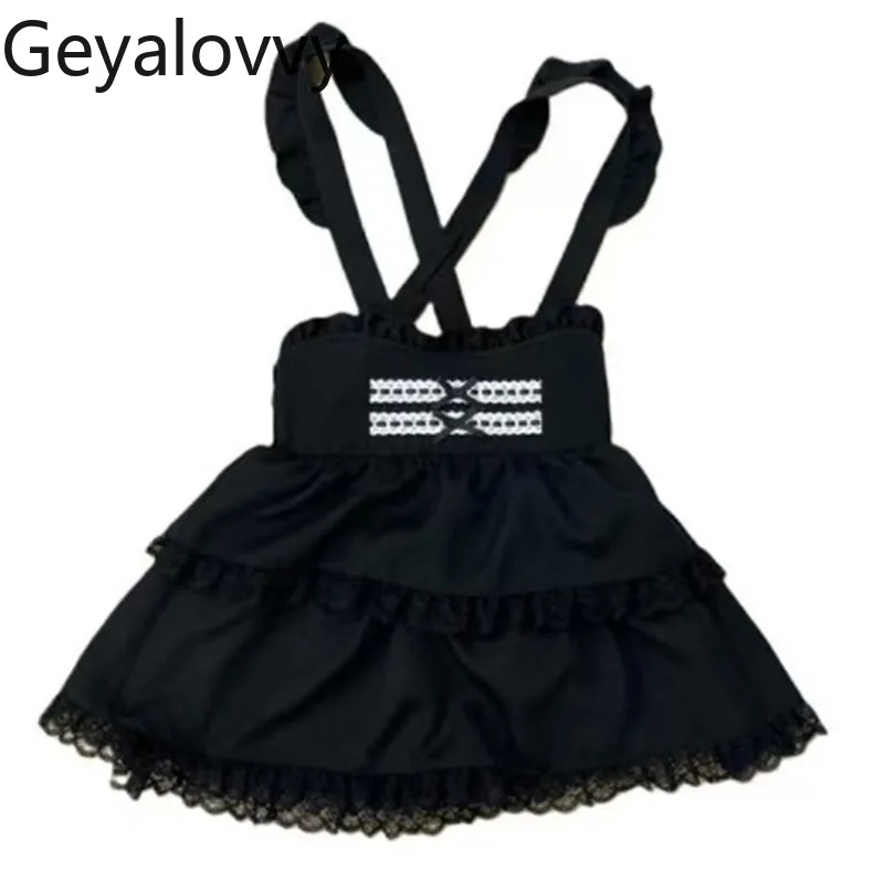 المنتج الأصلي الجديد المرأة الحلو لطيف الإنتاج الضخم انفصال حزام تنورة عالية الخصر الدانتيل المضادة للتعرض تنورة قصيرة الحمالات #5