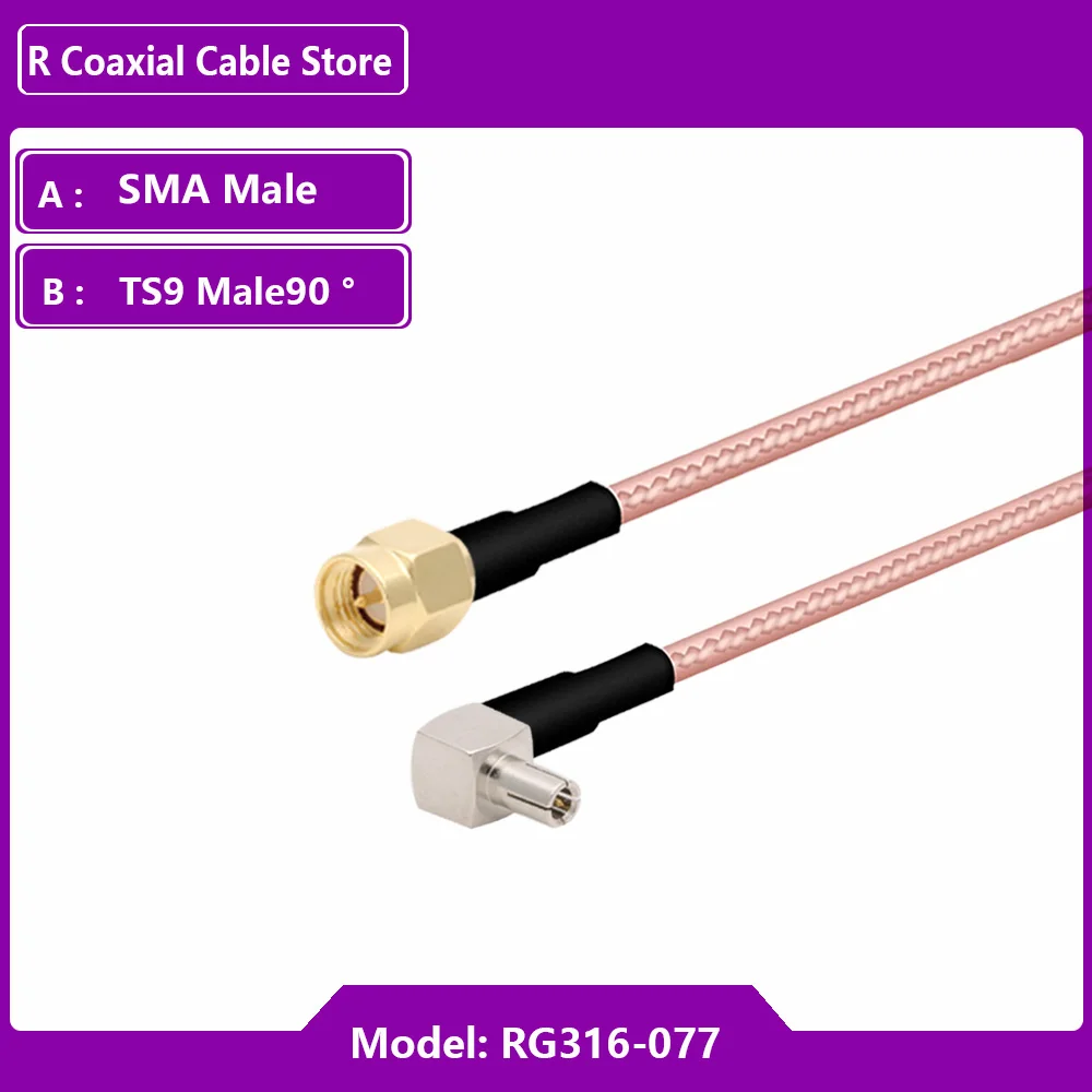 1 قطعة SMA ذكر أنثى إلى CRC9/TS9 ذكر90 °   التبديل RF محوري RG316 كابل 3G مودم موزع إنترنت واي فاي هوائي تمديد الحبل البلوز Pigtal