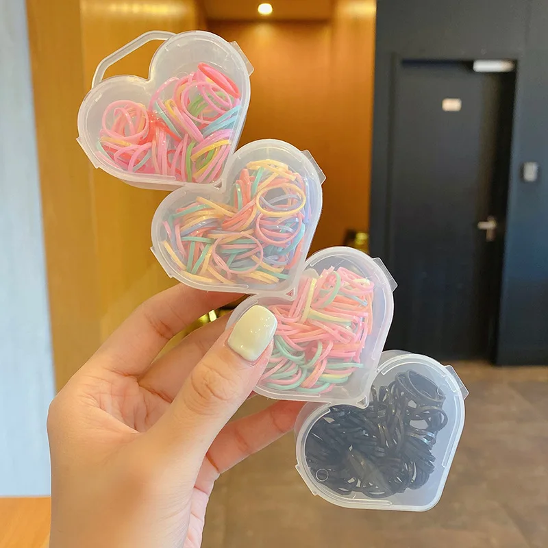 1set di fascette per capelli in Silicone usa e getta per bambini elastici per capelli piccoli Clip per capelli piccola per ragazze accessori per capelli con Mini fermaglio per capelli